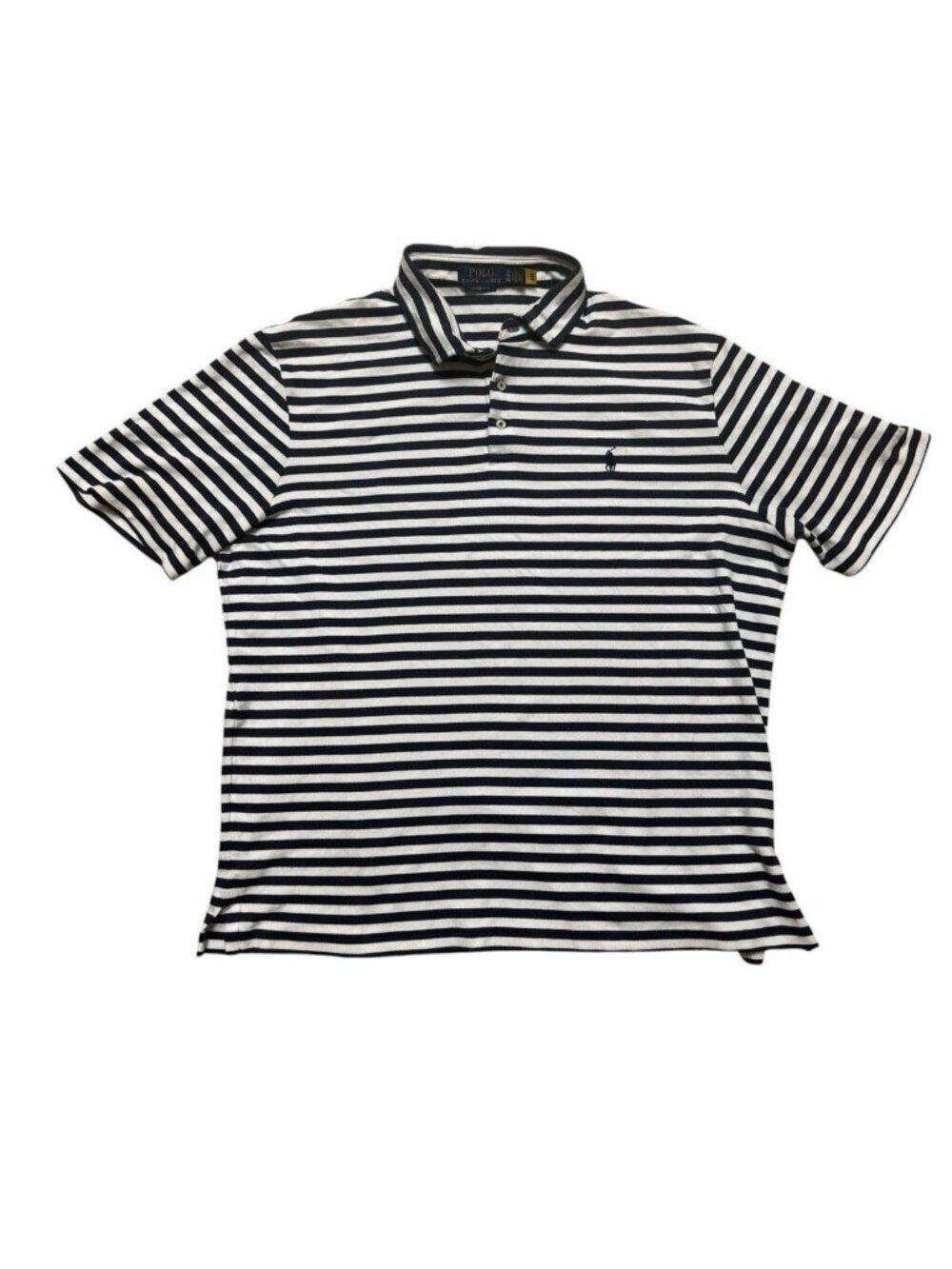Polo Ralph Lauren Striped Polo Shirt XL Classic Fit Navy White